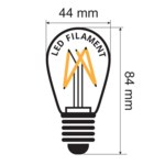 Warmweiße LED Filament Glühlampe, 4 Watt, dimmbar