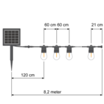 Solar Lichterkette für Außen mit 12 Lichtern - 8 Meter