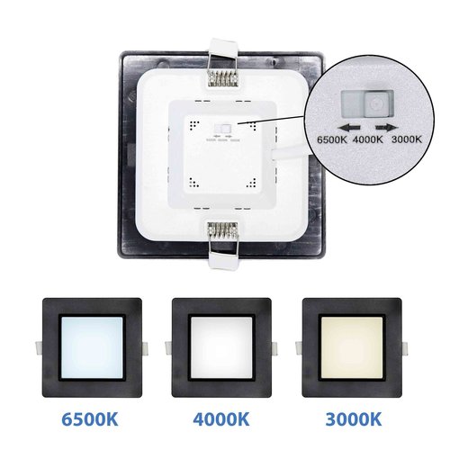 6W LED-Downlight quadratisch 3000K/4000K/6500K - 120x120 mm