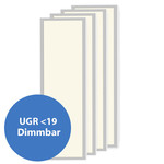 Dimmbares LED Panel Set 4 Stück, 120x30cm, UGR<19, 30W, 3000K - 114lm/W