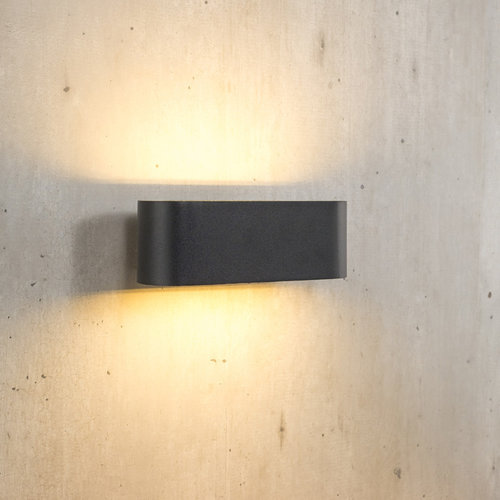 Moderne schwarze Außenwandleuchte inkl. LED - Tino