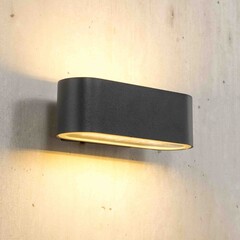 Moderne schwarze Außenwandleuchte inkl. LED - Tino