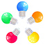 5 coloured LED bulbs - mixed set