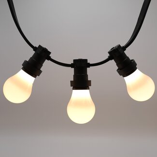 A60 warm white festoon bulb, opal-white