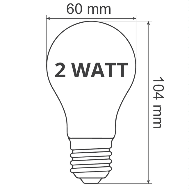 A60 warm white festoon bulb, opal-white