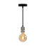 G95 industrial silver cord pendant with XL bulb, amber, 5W