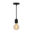 G95 industrial matte-black cord pendant with XL bulb, amber, 5W