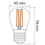 2.5W & 4,5W filament lamp, 2700K, clear glass Ø45 - dimmable
