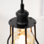 Industrial pendant lamp Diego in matte-black open cage frame