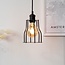 Industrial pendant lamp Diego in matte-black open cage frame