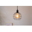 Industrial pendant lamp Hugo in matte-black open cage frame