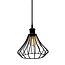 Industrial pendant lamp Kiki in matte-black open cage frame