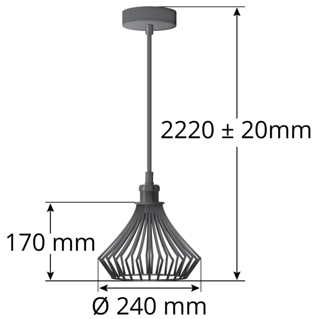 Black pendant lamp Kiki