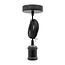 Modern cord pendant in matt black - E27 lamp holder