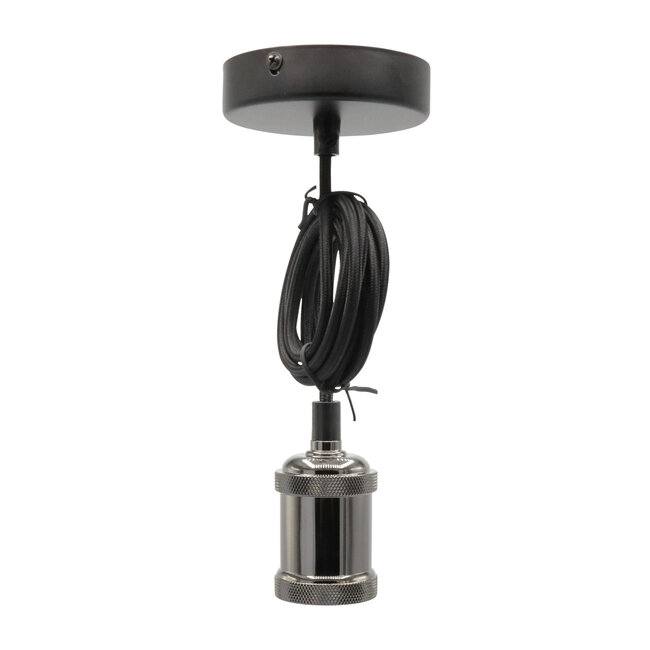Modern pendant light cord - glossy black
