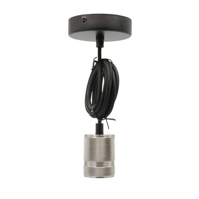 Industrial pendant light cord - silver