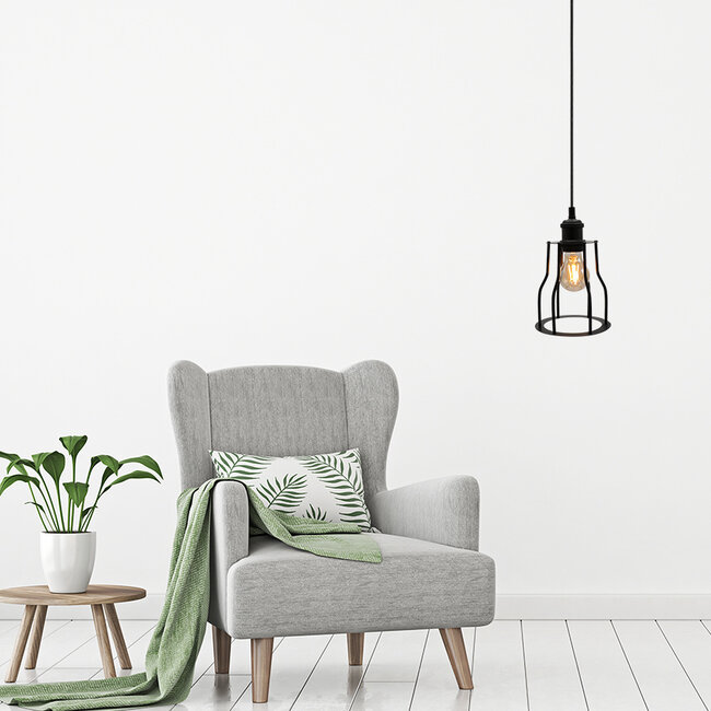Pendant lamp Diego with 2.5–10W bulb, amber, 2000K, G60