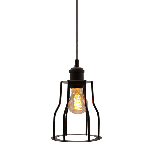 Pendant light Diego incl. 5W spiral bulb, Amber glass, 1800K, Ø60