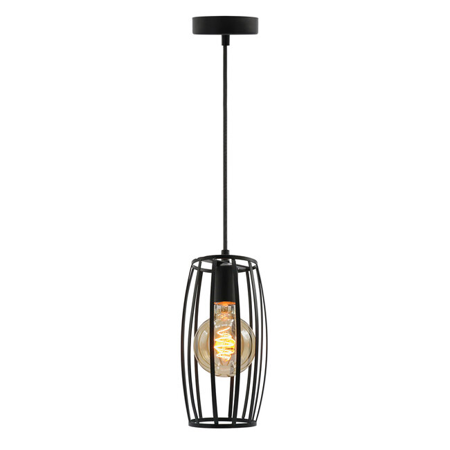 Maya pendant light incl. 5W spiral bulb, Amber glass, 1800K, Ø95