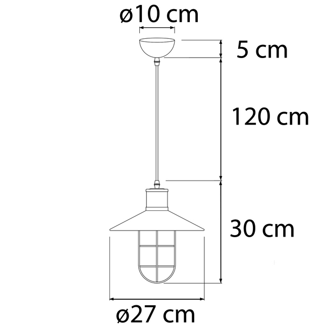 Industrial pendant lamp in black steel - Kiev