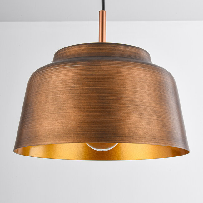 Modern hanging lamp in black with gold tone - New York