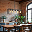 7-light industrial pendant lamp Zagreb, black cage