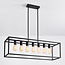 7-light industrial pendant lamp Zagreb, black cage