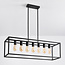 7-light industrial pendant lamp Zagreb, black cage