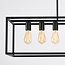 7-light industrial pendant lamp Zagreb, black cage