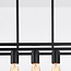 7-light industrial pendant lamp Zagreb, black cage
