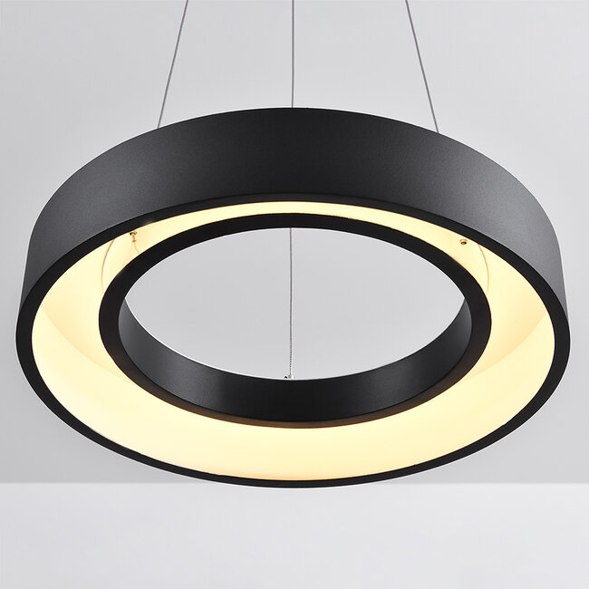 Modern hanging lamp in black metal - Roundy
