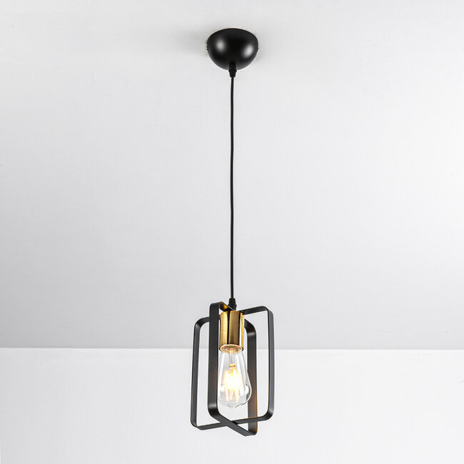 Industrial hanging lamp black with gold - Pisa