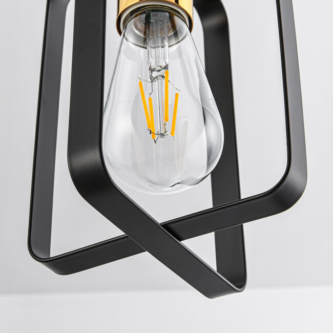 Industrial hanging lamp black with gold - Pisa