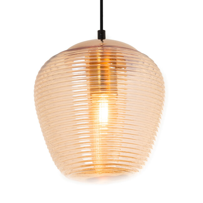 Designer pendant light Cairo - amber glass