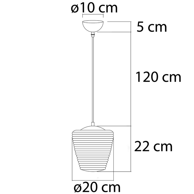 Designer pendant light Cairo - amber glass