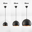 Modern round pendant lamp Goldy in black and gold