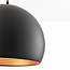Modern round pendant lamp in black with gold 35cm - Goldy