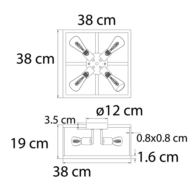 Industrial ceiling light metal construction - Barcelona