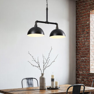 Industrial hanging lamp black with bronze - Libra