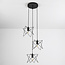 Industrial pendant lamp in black metal 3-light - Star