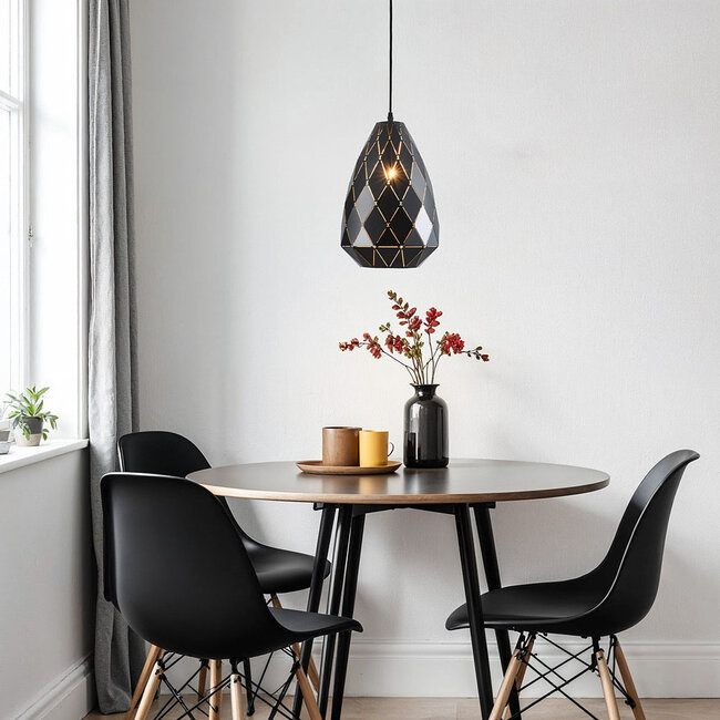 Design hanging lamp glossy black - Jupiter