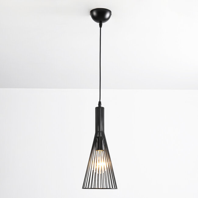 Industrial hanging lamp in black metal - Sofia