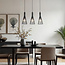 Industrial Hanging Lamp in Black Metal with 3 Lamps - Sofia