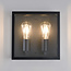 2-light outdoor wall light Gabriella - black stainless steel with glass