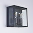 2-light outdoor wall light Gabriella - black stainless steel with glass