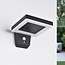 Modern Solar Outdoor Wall Light with Sensor Pablo - black