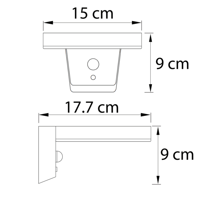 Modern Solar Outdoor Wall Light with Sensor Pablo - black