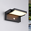 Adjustable wall lamp Berlin with sensor - black