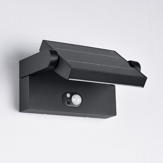 Adjustable Solar Wall Light Berlin with Sensor - black