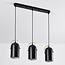Industrial 3-light ceiling spotlight Helsinki in black and gold